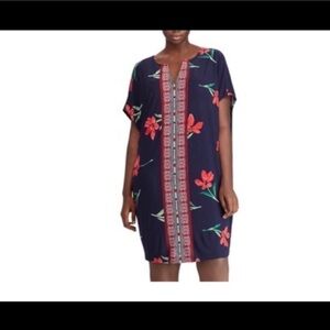 Women's plus chaps Floral mosaic shift dress